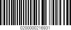 Código de barras (EAN, GTIN, SKU, ISBN): '0200000216931'