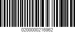 Código de barras (EAN, GTIN, SKU, ISBN): '0200000216962'