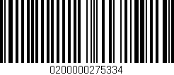 Código de barras (EAN, GTIN, SKU, ISBN): '0200000275334'