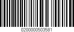Código de barras (EAN, GTIN, SKU, ISBN): '0200000503581'
