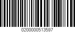 Código de barras (EAN, GTIN, SKU, ISBN): '0200000513597'