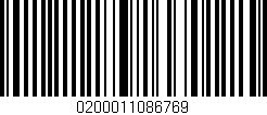 Código de barras (EAN, GTIN, SKU, ISBN): '0200011086769'