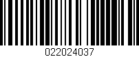 Código de barras (EAN, GTIN, SKU, ISBN): '022024037'