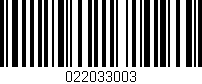 Código de barras (EAN, GTIN, SKU, ISBN): '022033003'