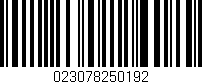 Código de barras (EAN, GTIN, SKU, ISBN): '023078250192'