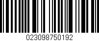 Código de barras (EAN, GTIN, SKU, ISBN): '023098750192'