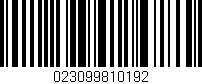 Código de barras (EAN, GTIN, SKU, ISBN): '023099810192'