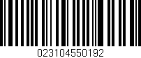 Código de barras (EAN, GTIN, SKU, ISBN): '023104550192'