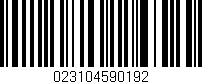 Código de barras (EAN, GTIN, SKU, ISBN): '023104590192'