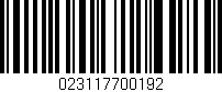 Código de barras (EAN, GTIN, SKU, ISBN): '023117700192'