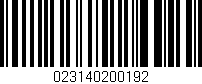 Código de barras (EAN, GTIN, SKU, ISBN): '023140200192'