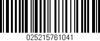 Código de barras (EAN, GTIN, SKU, ISBN): '025215761041'