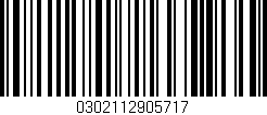 Código de barras (EAN, GTIN, SKU, ISBN): '0302112905717'