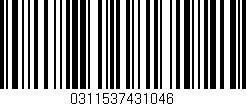 Código de barras (EAN, GTIN, SKU, ISBN): '0311537431046'