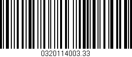 Código de barras (EAN, GTIN, SKU, ISBN): '0320114003.33'