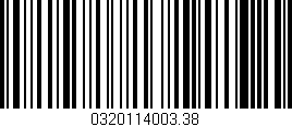 Código de barras (EAN, GTIN, SKU, ISBN): '0320114003.38'