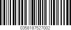 Código de barras (EAN, GTIN, SKU, ISBN): '0358187527002'