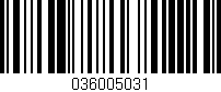 Código de barras (EAN, GTIN, SKU, ISBN): '036005031'