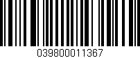 Código de barras (EAN, GTIN, SKU, ISBN): '039800011367'