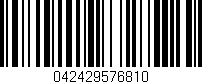 Código de barras (EAN, GTIN, SKU, ISBN): '042429576810'
