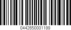 Código de barras (EAN, GTIN, SKU, ISBN): '0442650001189'