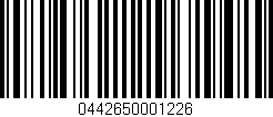 Código de barras (EAN, GTIN, SKU, ISBN): '0442650001226'