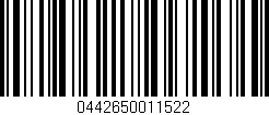 Código de barras (EAN, GTIN, SKU, ISBN): '0442650011522'