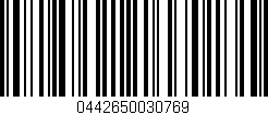 Código de barras (EAN, GTIN, SKU, ISBN): '0442650030769'