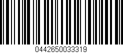 Código de barras (EAN, GTIN, SKU, ISBN): '0442650033319'