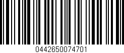 Código de barras (EAN, GTIN, SKU, ISBN): '0442650074701'