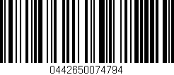 Código de barras (EAN, GTIN, SKU, ISBN): '0442650074794'