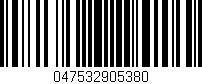 Código de barras (EAN, GTIN, SKU, ISBN): '047532905380'