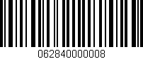 Código de barras (EAN, GTIN, SKU, ISBN): '062840000008'