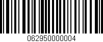 Código de barras (EAN, GTIN, SKU, ISBN): '062950000004'