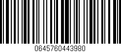 Código de barras (EAN, GTIN, SKU, ISBN): '0645760443980'