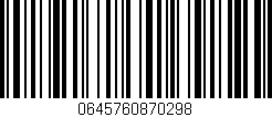 Código de barras (EAN, GTIN, SKU, ISBN): '0645760870298'