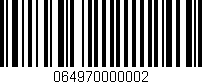 Código de barras (EAN, GTIN, SKU, ISBN): '064970000002'