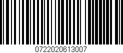 Código de barras (EAN, GTIN, SKU, ISBN): '0722020613007'