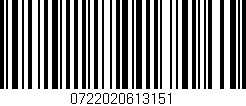 Código de barras (EAN, GTIN, SKU, ISBN): '0722020613151'