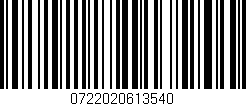 Código de barras (EAN, GTIN, SKU, ISBN): '0722020613540'