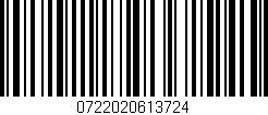 Código de barras (EAN, GTIN, SKU, ISBN): '0722020613724'