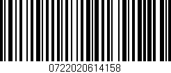 Código de barras (EAN, GTIN, SKU, ISBN): '0722020614158'