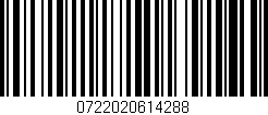 Código de barras (EAN, GTIN, SKU, ISBN): '0722020614288'