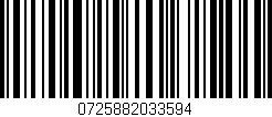 Código de barras (EAN, GTIN, SKU, ISBN): '0725882033594'