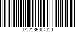 Código de barras (EAN, GTIN, SKU, ISBN): '0727265804920'