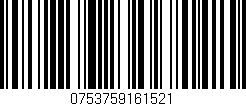 Código de barras (EAN, GTIN, SKU, ISBN): '0753759161521'