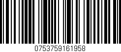 Código de barras (EAN, GTIN, SKU, ISBN): '0753759161958'