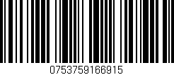 Código de barras (EAN, GTIN, SKU, ISBN): '0753759166915'