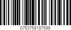 Código de barras (EAN, GTIN, SKU, ISBN): '0753759197599'