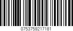 Código de barras (EAN, GTIN, SKU, ISBN): '0753759217181'